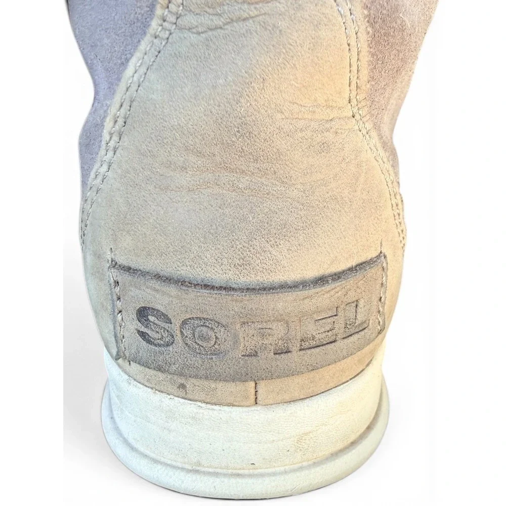 Sorel Boots Womens 10 Grey Explorer Joan Waterproof Suede‎ Faux Fur NL3039-052